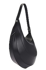 Mugler Spiral Shoulder Bag in Black, view 4, click to view large image.