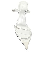 Mugler Mule Sandal in Chrome, view 4, click to view large image.