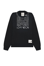 Maison MIHARA YASUHIRO Shift Back Pullover in Black, view 1, click to view large image.