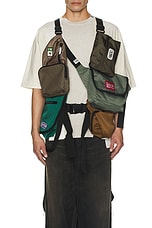 Maison MIHARA YASUHIRO Bag Vest in Khaki, view 4, click to view large image.