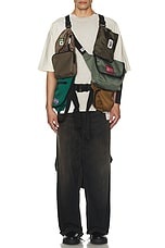 Maison MIHARA YASUHIRO Bag Vest in Khaki, view 5, click to view large image.