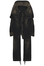 Maison MIHARA YASUHIRO Shirts Combination Denim Pants in Black, view 2, click to view large image.