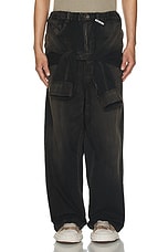 Maison MIHARA YASUHIRO Shirts Combination Denim Pants in Black, view 5, click to view large image.