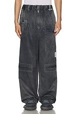 Maison MIHARA YASUHIRO Twill Cargo Trousers in Black, view 5, click to view large image.