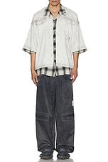 Maison MIHARA YASUHIRO Twill Cargo Trousers in Black, view 7, click to view large image.