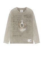 Maison MIHARA YASUHIRO Bleached Long Sleeves Tee in Beige, view 1, click to view large image.