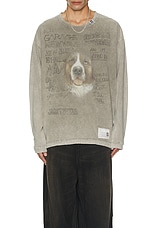 Maison MIHARA YASUHIRO Bleached Long Sleeves Tee in Beige, view 3, click to view large image.