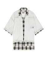 Maison MIHARA YASUHIRO Rc Twill Double Layered Shirt in Light Gray, view 1, click to view large image.