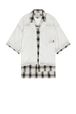 Maison MIHARA YASUHIRO Rc Twill Double Layered Shirt in Light Gray, view 1, click to view large image.