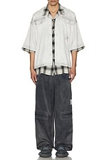 Maison MIHARA YASUHIRO Rc Twill Double Layered Shirt in Light Gray, view 5, click to view large image.