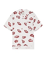 Maison MIHARA YASUHIRO Kiss Printed Shirt in White, view 1, click to view large image.