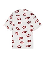 Maison MIHARA YASUHIRO Kiss Printed Shirt in White, view 2, click to view large image.