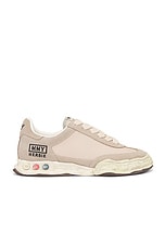 Maison MIHARA YASUHIRO Herbie Original Sole Suede Mesh Mix Material Low Top Sneaker in Beige, view 1, click to view large image.