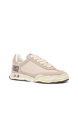 Maison MIHARA YASUHIRO Herbie Original Sole Suede Mesh Mix Material Low Top Sneaker in Beige, view 2, click to view large image.
