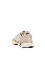 Maison MIHARA YASUHIRO Herbie Original Sole Suede Mesh Mix Material Low Top Sneaker in Beige, view 3, click to view large image.