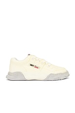 Maison MIHARA YASUHIRO Parker Original Sole Canvas Garment Dye Low Top Sneakers in White, view 1, click to view large image.