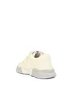 Maison MIHARA YASUHIRO Parker Original Sole Canvas Garment Dye Low Top Sneakers in White, view 3, click to view large image.