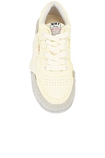 Maison MIHARA YASUHIRO Parker Original Sole Canvas Garment Dye Low Top Sneakers in White, view 4, click to view large image.
