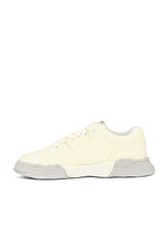 Maison MIHARA YASUHIRO Parker Original Sole Canvas Garment Dye Low Top Sneakers in White, view 5, click to view large image.