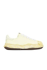 Maison MIHARA YASUHIRO Blakey Original Sole Canvas Garment Dye Low Top Sneakers in White, view 1, click to view large image.