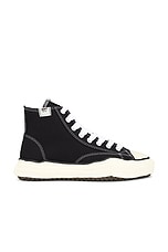 Maison MIHARA YASUHIRO Peterson Original Vintage Color Sole Canvas High-Top Sneaker in Black, view 1, click to view large image.