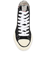 Maison MIHARA YASUHIRO Peterson Original Vintage Color Sole Canvas High-Top Sneaker in Black, view 4, click to view large image.