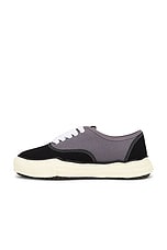 Maison MIHARA YASUHIRO Baker Vintage Color Original Sole Canvas Low-Top Sneaker in Black & Grey, view 5, click to view large image.