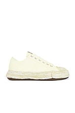 Maison MIHARA YASUHIRO Peterson 23 Original Sole Canvas Garment Dye Low Top Sneaker in White, view 1, click to view large image.