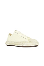 Maison MIHARA YASUHIRO Peterson 23 Original Sole Canvas Garment Dye Low Top Sneaker in White, view 2, click to view large image.