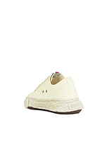 Maison MIHARA YASUHIRO Peterson 23 Original Sole Canvas Garment Dye Low Top Sneaker in White, view 3, click to view large image.