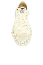 Maison MIHARA YASUHIRO Peterson 23 Original Sole Canvas Garment Dye Low Top Sneaker in White, view 4, click to view large image.