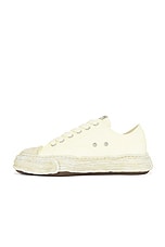 Maison MIHARA YASUHIRO Peterson 23 Original Sole Canvas Garment Dye Low Top Sneaker in White, view 5, click to view large image.