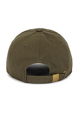 Museum of Peace and Quiet Wordmark Dad Hat in Olive, view 2, click to view large image.