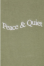 Museum of Peace and Quiet Wordmark Hoodie in Olive, view 4, click to view large image.