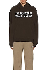 Museum of Peace and Quiet Campus Hoodie in Brown, view 3, click to view large image.