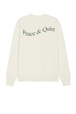 Museum of Peace and Quiet Wordmark Crewneck in Bone, view 1, click to view large image.