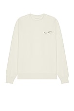 Museum of Peace and Quiet Wordmark Crewneck in Bone, view 2, click to view large image.