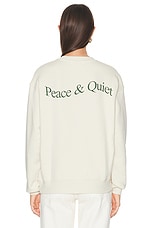 Museum of Peace and Quiet Wordmark Crewneck in Bone, view 3, click to view large image.
