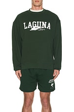 Museum of Peace and Quiet Laguna Crewneck in Forest, view 3, click to view large image.