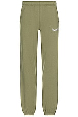 Museum of Peace and Quiet Wordmark Sweatpants in Olive, view 1, click to view large image.