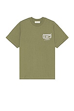 Museum of Peace and Quiet Path T-shirt in Olive, view 2, click to view large image.
