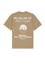 Museum of Peace and Quiet Wellness Program T-shirt in Clay, view 1, click to view large image.