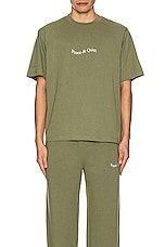 Museum of Peace and Quiet Wordmark T-shirt in Olive, view 3, click to view large image.