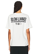 Museum of Peace and Quiet Slow Living T-shirt in White, view 4, click to view large image.