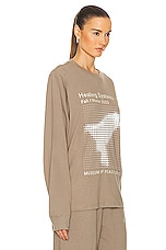 Museum of Peace and Quiet Healing Systems Long Sleeve T-shirt in Clay, view 2, click to view large image.