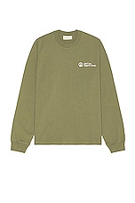 Museum of Peace and Quiet Support Group Long Sleeve T-shirt in Olive, view 2, click to view large image.