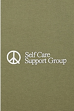 Museum of Peace and Quiet Support Group Long Sleeve T-shirt in Olive, view 3, click to view large image.