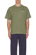 Museum of Peace and Quiet Wordmark T-Shirt in Olive, view 3, click to view large image.