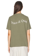 Museum of Peace and Quiet Wordmark T-Shirt in Olive, view 3, click to view large image.