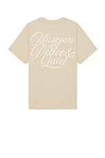 Museum of Peace and Quiet Scribe T-Shirt in Taupe, view 1, click to view large image.